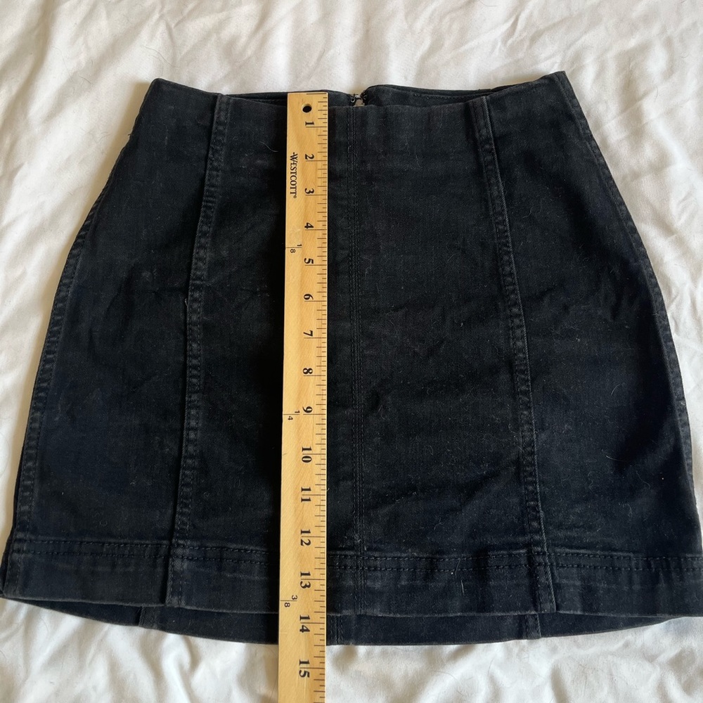 Black Denim Mini Skirt